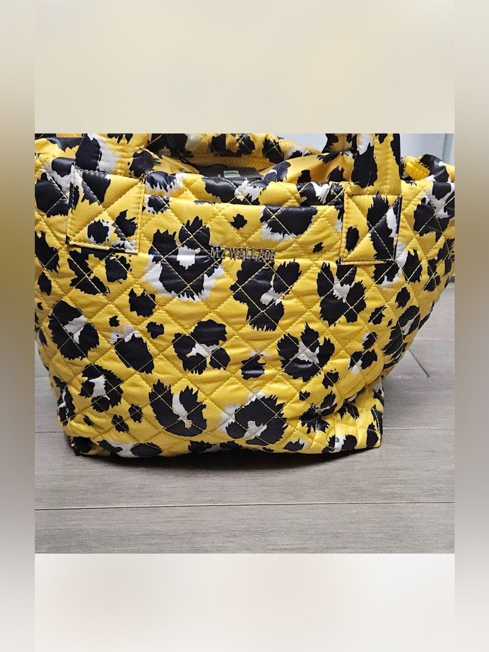 NWT MZ Wallace Yellow Leopard Quilted Small  Metro Deluxe Tote